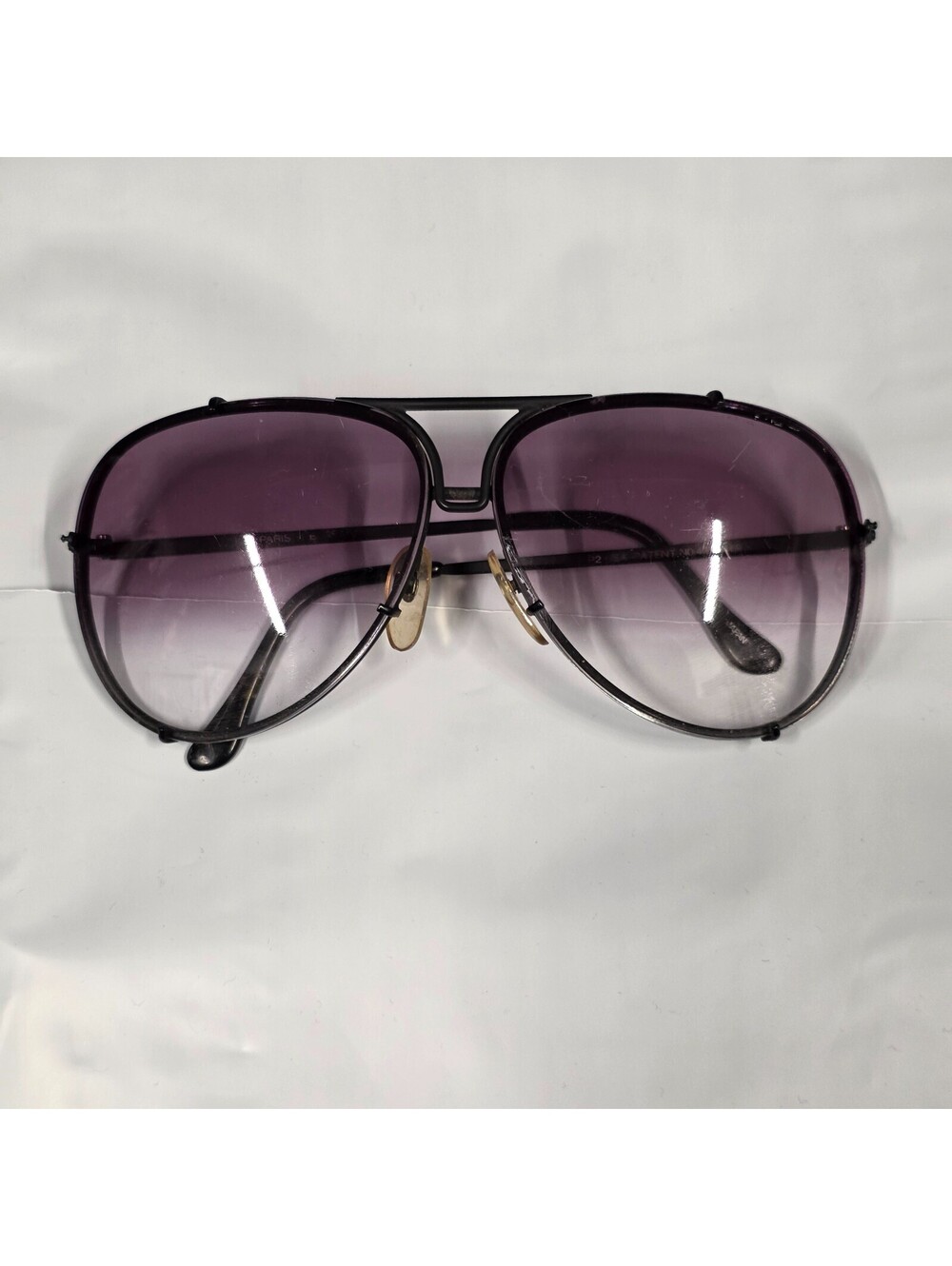 True VINTAGE FERRARI Aviator Sun Glasses Purple Black Frame Ferrari Large USA
